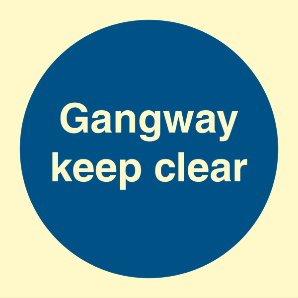 Gangway keep clear - IMO Mandatory sign - IMPA 335812