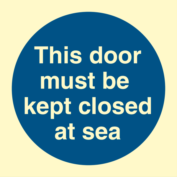 This door must be kept closed at sea - IMO Mandatory sign - IMPA 335818