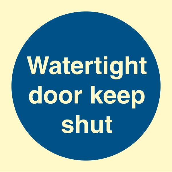 Watertight door keep shut - IMO Mandatory sign