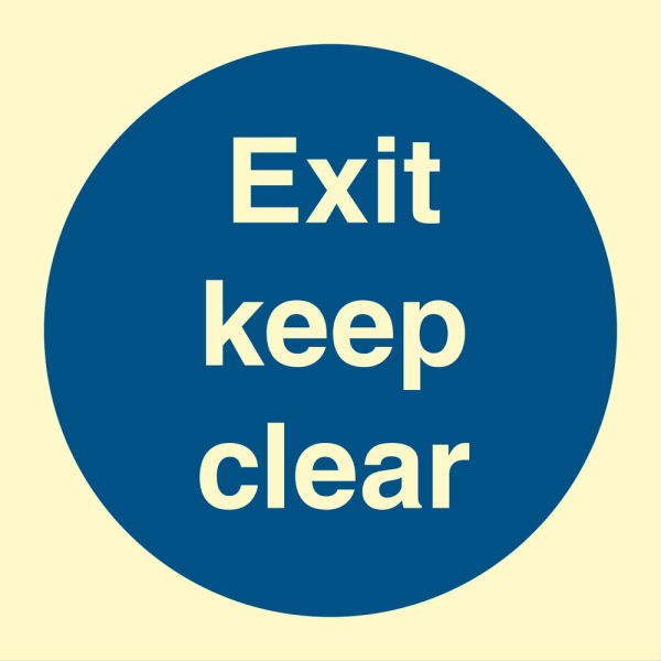 Exit keep clear - IMO Mandatory sign - IMPA 335822