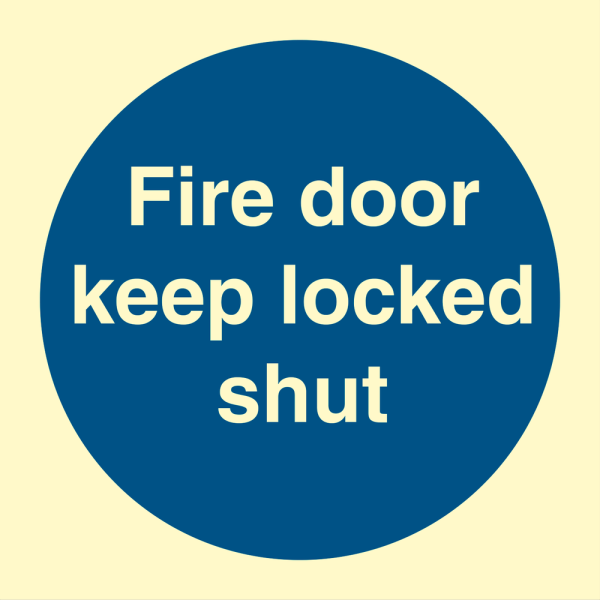 Fire door keep locked shut - IMO Mandatory sign - IMPA 335807