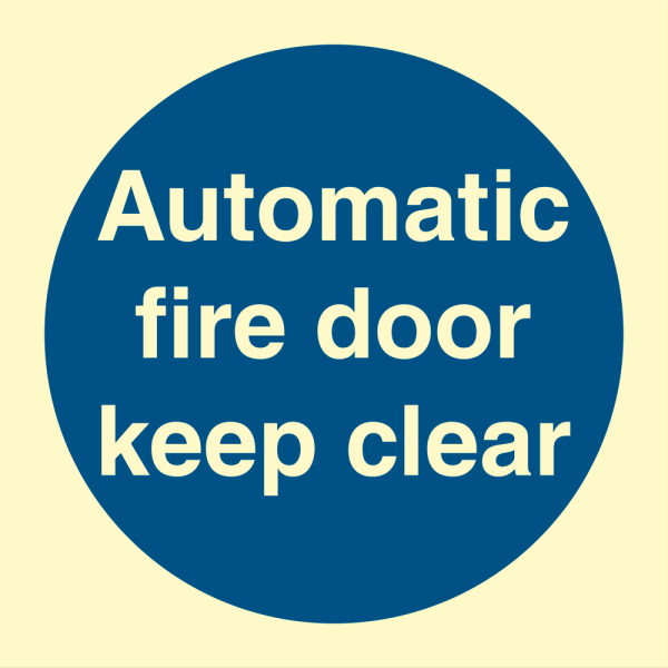 Automatic fire door keep clear - IMO Mandatory sign - IMPA 335808