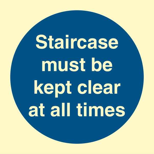 Staircase must be kept clear at all times - IMO Mandatory sign - IMPA 335809