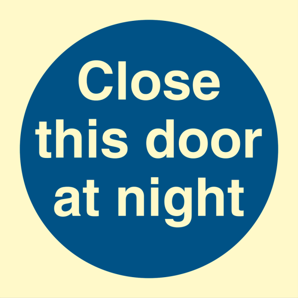 Close this door at night - IMO Mandatory sign - IMPA 335803