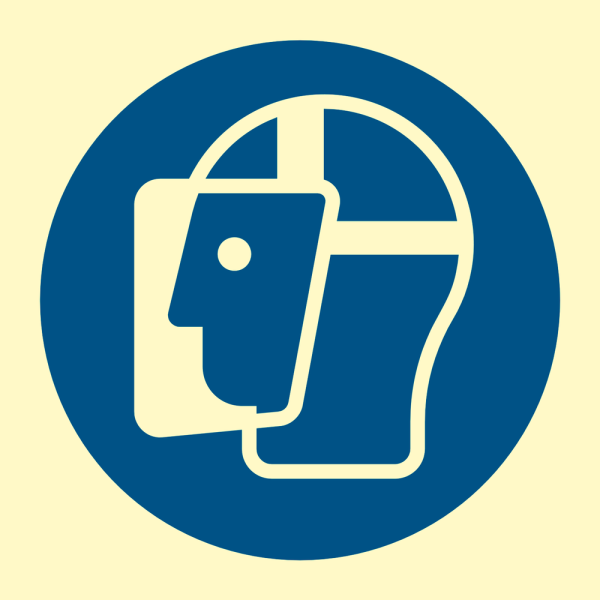 Wear face shield - IMO Mandatory sign - IMPA 335645