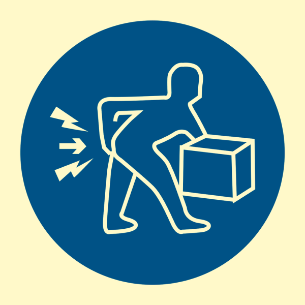 Lift correctly - IMO Mandatory sign - IMPA 335653