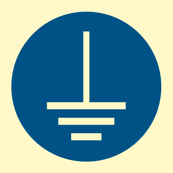 Connect an earth terminal to the ground - IMO Mandatory sign