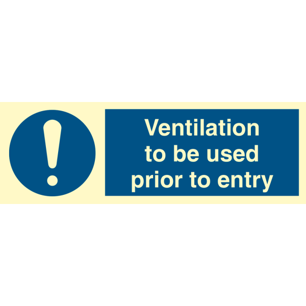 Ventilation to be used prior to entry - IMO Mandatory sign - IMPA 335852
