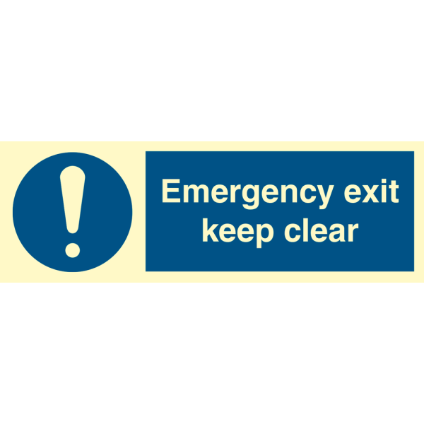 Emergency exit keep clear - IMO Mandatory sign - IMPA 335830