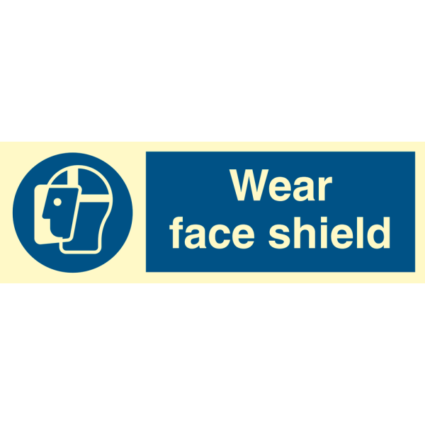 Wear face shield - IMO Mandatory sign
