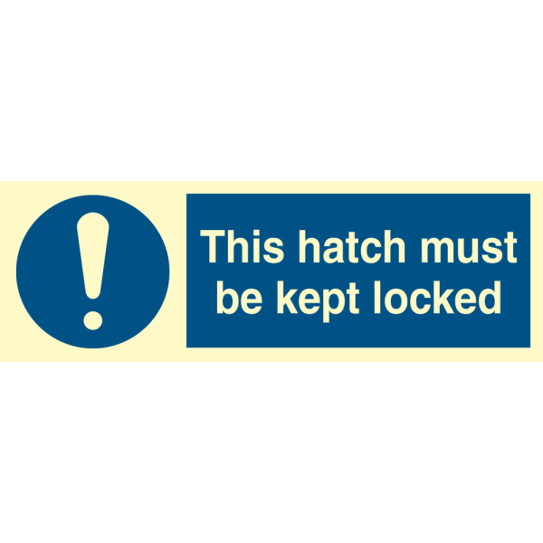 This hatch must be kept locked - IMO ISPN sign