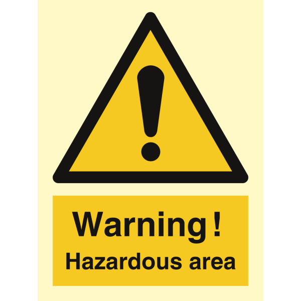 Hazardous area - IMO Hazard & Warning sign - IMPA 337549