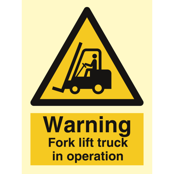 Warning fork lift truck - IMO Hazard & Warning sign - IMPA 337571