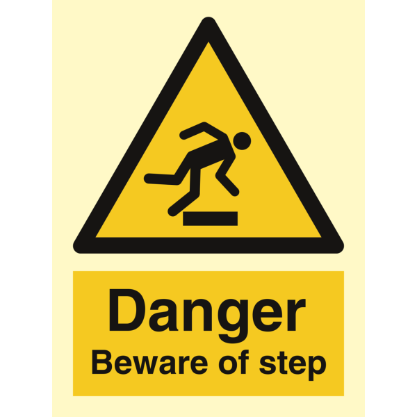 Danger Beware of step - IMO Hazard & Warning sign
