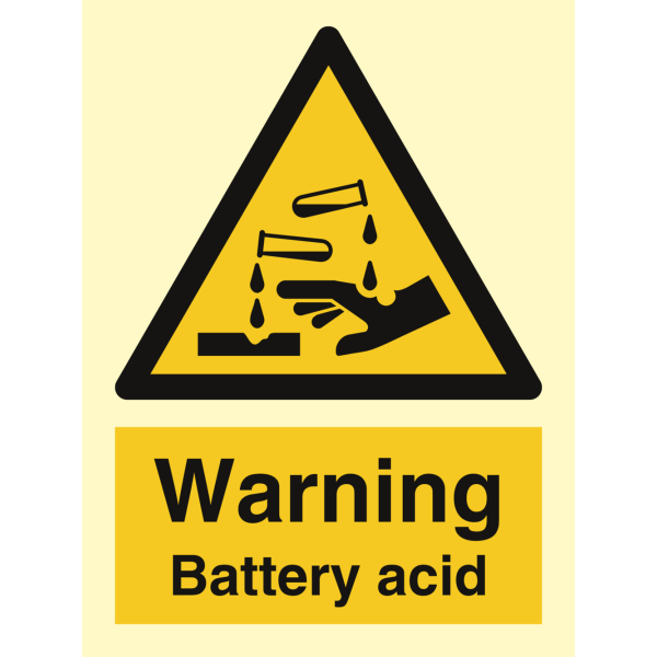 Danger Battery acid - IMO Hazard & Warning sign - IMPA 337591