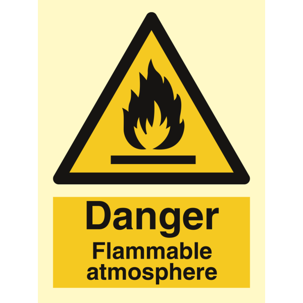 Hazard & Warning sign - Danger Flammable atmosphere 