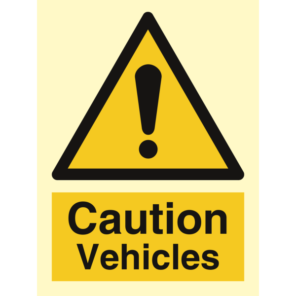 Caution Vehicles - IMO Hazard & Warning sign - IMPA 337560