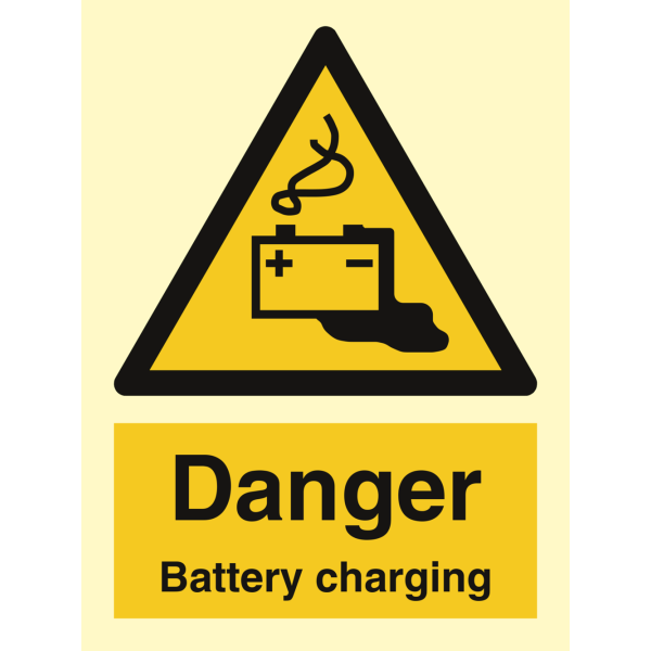 Danger Battery charging - IMO Hazard & Warning sign - IMPA 337543