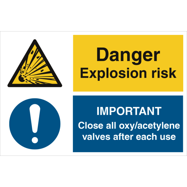 Combi sign - Danger Explosion risk  