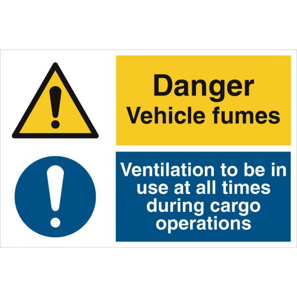 Danger Vehicle fumes - IMO Combi sign