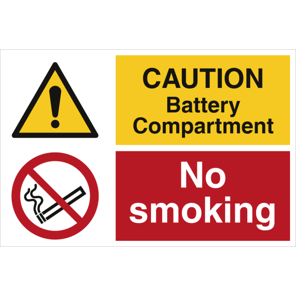 Caution Battery compartment - IMO Combi sign - IMPA 333107