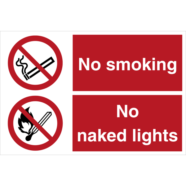 Combi sign - No smoking 