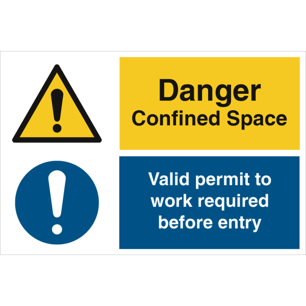 Danger Confined Space - Valid permit to work - IMO Combi sign - IMPA 333117