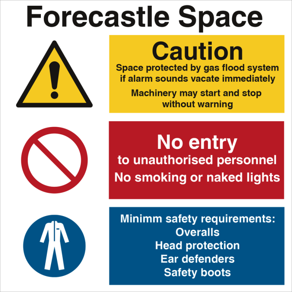 Forecastle space - Caution - No entry - IMO Combi sign - IMPA 333128