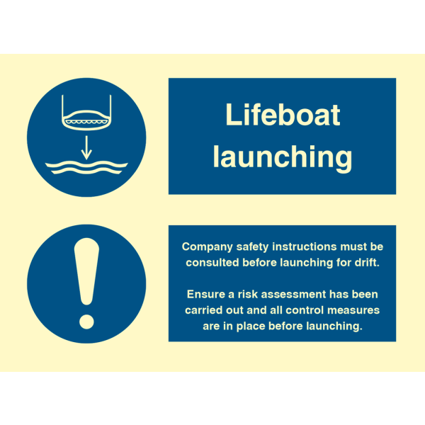 Mandatory sign - Lifeboat launching procedure