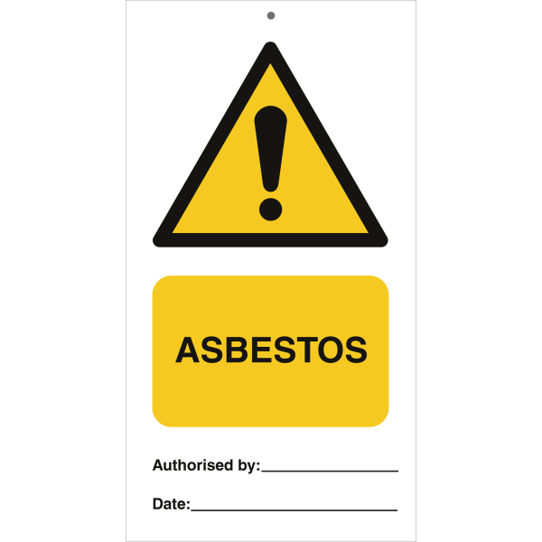Asbestos (pk. a 10 stk.) IMO skylt - 0.2 mm rigid 140 x 75 mm