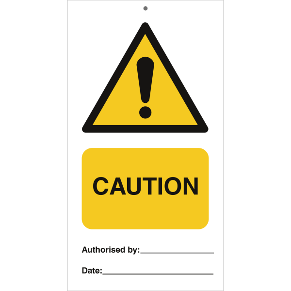 Caution (pk. a 10 stk.) IMO skylt - 0.2 mm rigid 140 x 75 mm