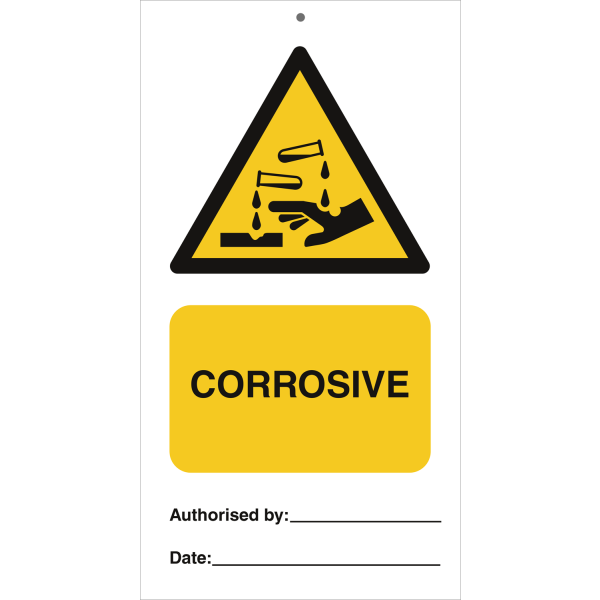 Corrosive (pk. a 10 stk.) IMO skylt - 0.2 mm rigid 140 x 75 mm