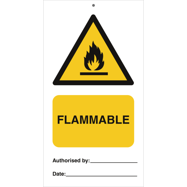 Flammable (pk. a 10 stk.) IMO skylt - 0.2 mm rigid 140 x 75 mm