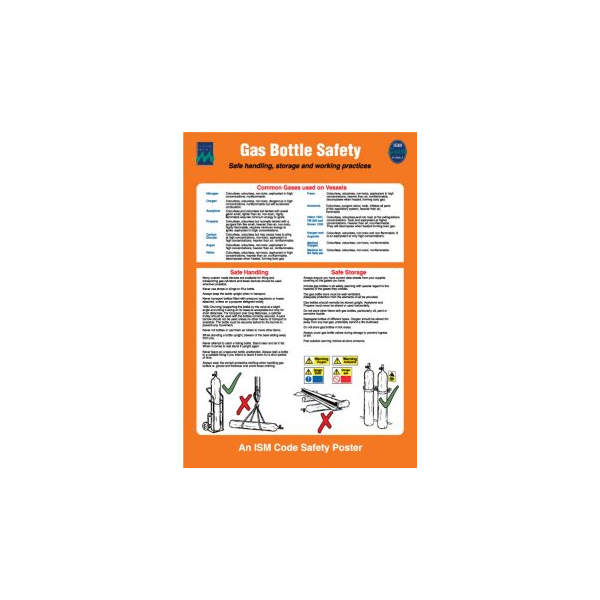 Gas bottle safety IMO skylt - Självhäftande vinyl 475 x 330 mm