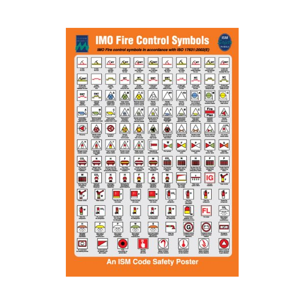 IMO fire control symbols IMO skylt - Självhäftande vinyl 475 x 330 mm