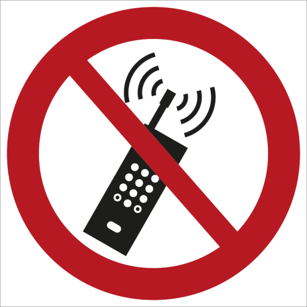 Mobiltelefon forbudt - Gulvfolie - 400 x 400 mm