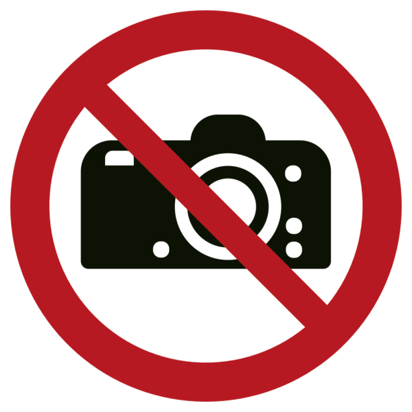 Fotografering forbudt - Gulvfolie - 400 x 400 mm