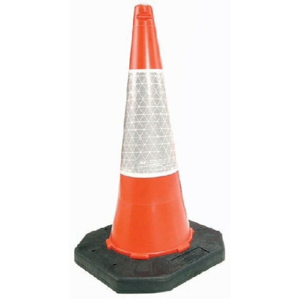 Trafikkon H 75cm, orange med vit reflektor