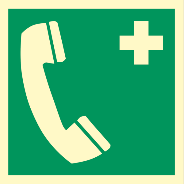 Nödtelefon nödutrustningsskylt - ISO 7010