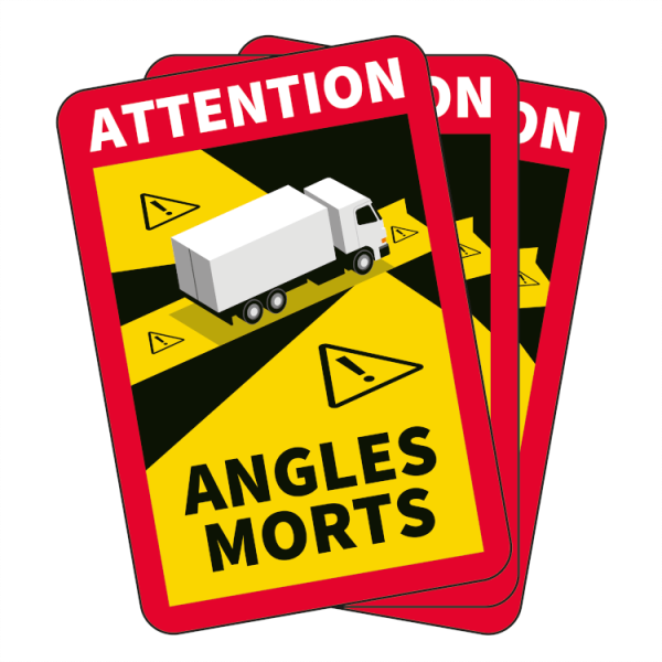 3 st. Angles Morts-dekaler för lastbil (döda vinkeln)