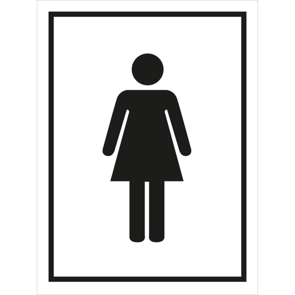 Woman toilet sign IMO skylt - Självhäftande vinyl 150 x 100 mm