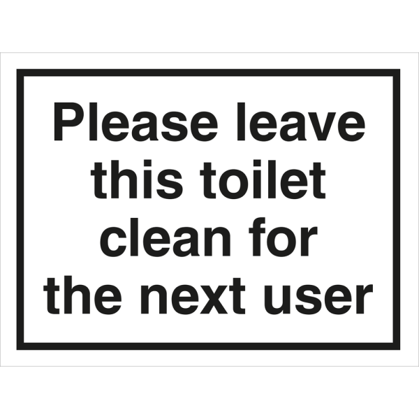 Please leave this toilet clean IMO skylt - Självhäftande vinyl 150 x 200 mm