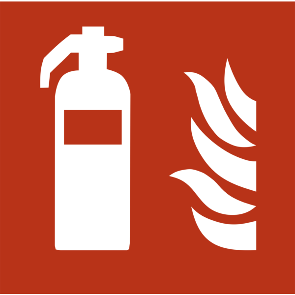Fire extinguisher IMO skylt - Klar vinyl 50 x 50 mm