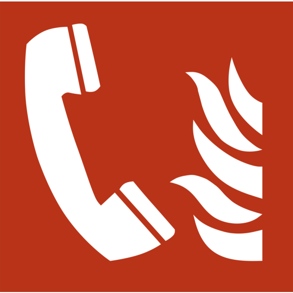 Fire telephone IMO skylt - Klar vinyl 50 x 50 mm