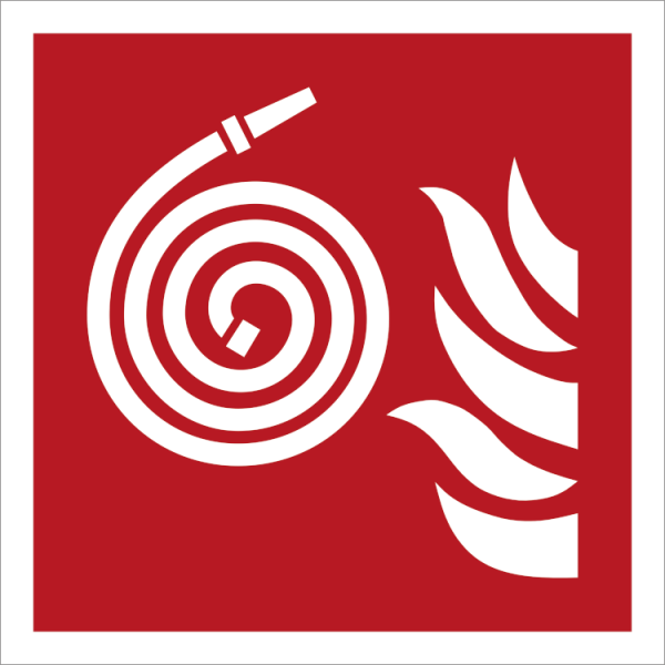 Unconnected fire hose IMO skylt - Klar vinyl 50 x 50 mm