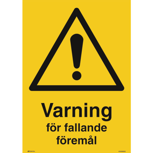 Varning för fallande föremål - Varningskylt ISO 7010 W015