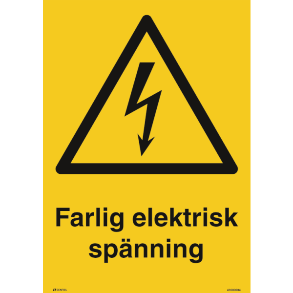 Farlig elektrisk spänning - Varningsskylt ISO 7010 W012