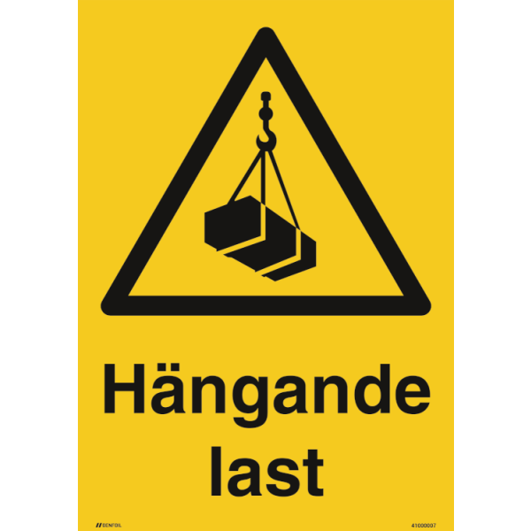 Varning för hängande last - Varningsskylt ISO 7010 W015