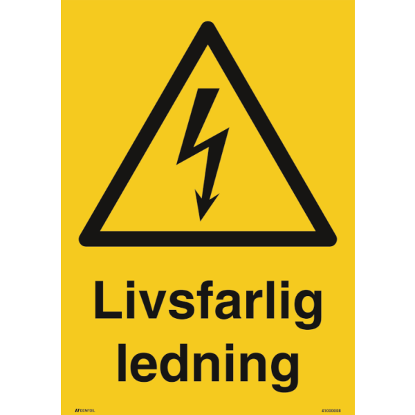 Livsfarlig ledning - Varningsskylt ISO 7010 W012