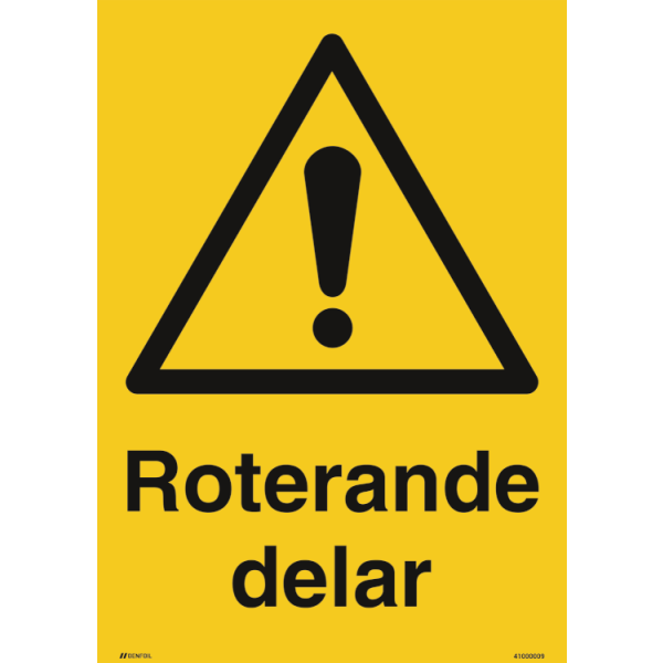 Varning för roterande delar - Varningsskylt ISO 7010 W001